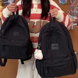 AE New College-Style Student Backpack Forest-Themed Suitable for Middle School High School and College Students Versatile Large-Capacity Backpack for Girls