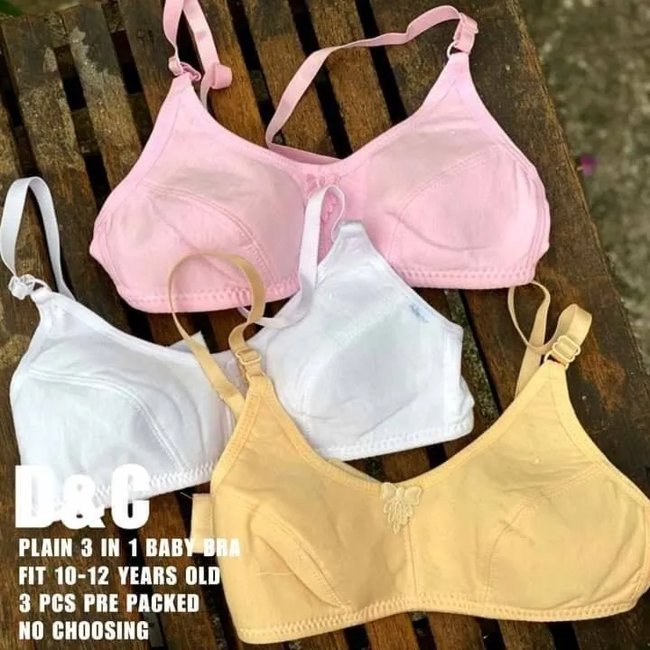 3PCS assorted color Baby Bra for Kids Girls Teen Girls Underwear Bra Soft  Pad Cotton Bra Yoga Bra Sports Breathable bras for women full coverage Fit  for 9 to 13 Years (0078)