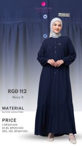 RGD 112 B - GAMIS RAUNA TERBARU RGD 112 B // BAJU GAMIS RAUNA GD 112 B // GAMIS WANITA DEWASA POLOS BAHAN RAYON PREMIUM Putih Hitam