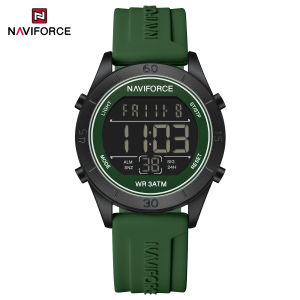 Naviforce LCD gốc phụ nữ kỹ thuật số Đồng hồ nữ 30m không thấm nước Trọng lượng nhẹ Dây đeo Silicon sáng mô hình Chronograph lịch ngày phụ nữ cô gái giản dị thể thao ngoài trời đồng hồ thời trang nf5054
