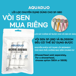 AQUADUO SF-580 BLOSSOM Cao Cấp - Đầu vòi sen tắm nhiều màu (lọc nước tăng áp) - lõi lọc chọn phân loại