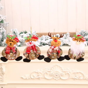 4Pcs Santa Claus Elk Snowman gấu búp bê Mặt Dây Chuyền trang trí Giáng sinh Cây giáng sinh đồ trang trí treo quà tặng ngày lễ