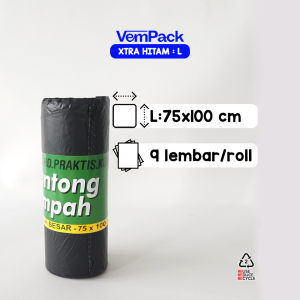 Kantong Sampah Plastik X-TRA / Trash Bag Hitam Tebal Tidak Mudah Sobek Termurah