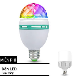 （Tặng bóng đèn LED miễn phí）Đèn Led sân khấu vũ trường nhiều màu RGB 3w pha lê tự xoay