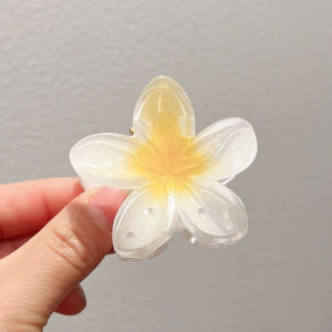 4CM Colourful Flower Hair Clips 鸡蛋花朵小抓夹 Klip Cakar Bunga Telur Hairpin Fesyen Petal Grab Women Gradient Beach Hair Accessories