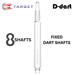 TARGET 8 SHAFTS DARTS FLIGHT - Black/White/Clear Regular Fixed Shaft Dart Flights 3Pcs/Pack