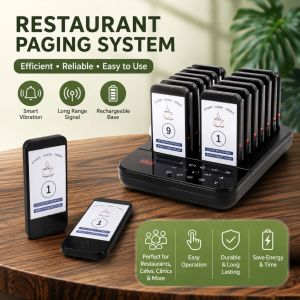 [SG Stock] Restaurant Pager Wireless Calling System Waterproof 16 Beepers/Buzzers