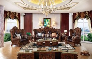 Euro | France royal stylish solid wood furniture living room set sofa coffee table TV console set 欧式法式美式高端家私定制 (ETA:1mth)