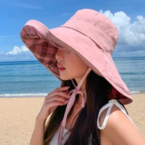 GENENIC Elegance Fisherman Hat Foldable Double-sided Sun Protection Hats Fashion Lightweight Camping Cap For Ladies Girl