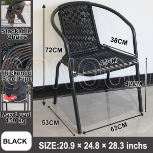CONOCO mall Arm Chair Dining Chair Balcony Chair Cafe Chair Stackable Black/Brown Sturdy Frame Outdoor Indoor Living Room