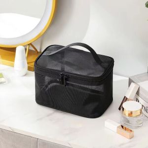 BETTERFORM Transparent Mesh Travel Cosmetic Bag Large Capacity 1/2/3 layer Makeup Case Portable Storage Toiletry Bag Womens