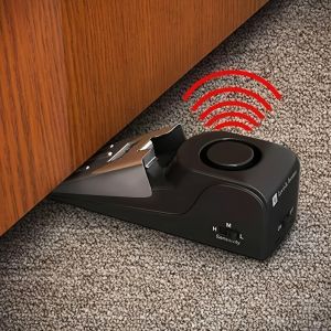 Compact Battery-Powered Door Stop Alarm with Remote Control – Enhance Your Security at Home & On the Go