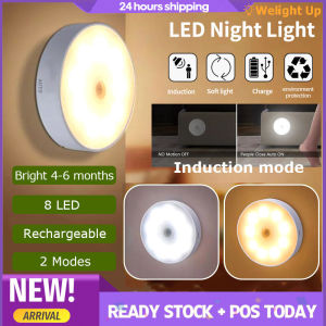 Welight Up ไฟกลางคืนเซ็นเซอร์ตรวจจับการเคลื่อนไหวของมนุษย์8LEDหลอดไฟเหนี่ยวนําร่างกายอัจฉริยะสําหรับห้องนอนซักได้ประหยัดพลังงานชาร์จด้วย USB