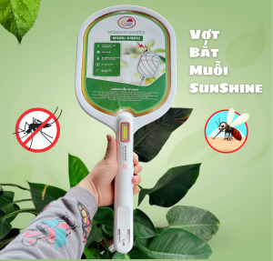 Vợt Bắt Muỗi Sunshine - Có Đèn Pin - Hàng chất lượng cao pin siêu bền bảo hành 6 tháng