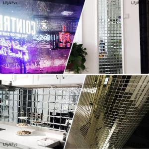 [COD] LFjAFvc 4x100cm Mirror Mosaic Tiles Stickers DIY Self-Adhesive Mini Square Acrylic Wall Sticker Craft Party Home Decor
