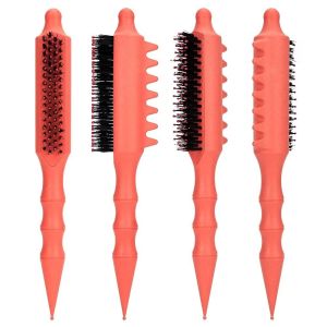 FEELINGS Wheat Straw Material Multi Row Hair Brush Pointed Tail Bouncy Curl Volumizing Curls Hair Comb Professional Braiding Hairstyling Hair Styling Brush For Fluffy Hair Roots