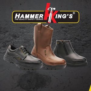 EEHIONG1977 Hammer King s HK13002 HK 13002 Original Low-cut Laced Safety Boots Safety Shoes Safety Footwear (Brown) for Workmen Kasut Kerja Lelaki Berwarna Coklat