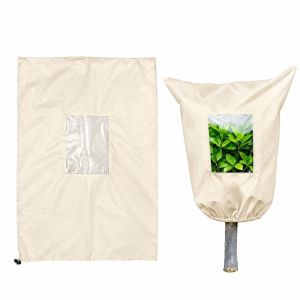 538TD View Window Plant Frost Protection Cover Non‑woven Breathable Freeze Protection Cover Multi-size Anti-Frost Tree Cover for Outdoor Plant