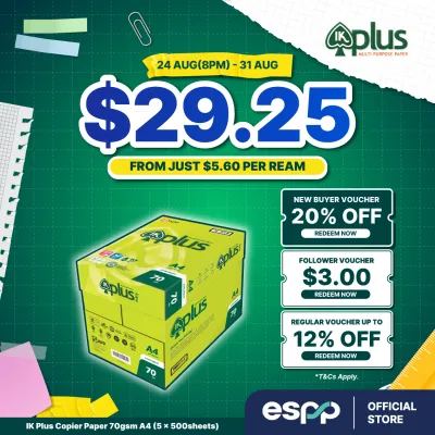 IK Plus Copier Paper 70gsm A4 (2 Reams)