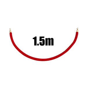 1.5M Red Queue Barrier Stand Posts Rope Crowd Control Rope Red Barrier Rope With Gold Hook
