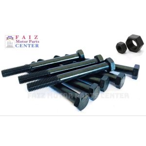 10sets. HIGH TENSILE 5/16x4 inches HEX.CAPSCREW BOLT W/ NUT(Carbon steel / KS)- ROUGH THREAD