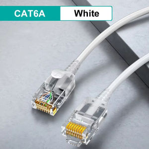SAMZHE Slim Cat6A RJ45 Ethernet Cable High Speed 10Gbps 31AWG Cat 6 Network LAN Computer Patch Cable for PC & Gaming