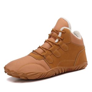 FECHENG 2024 Winter Boots Men Snow Casual Shoes Outdoor Work Shoes Ladies Warm Fur Wide Toe Men Ankle Boots Male Snow Boots Plus Size 36-47