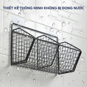 Kệ đựng gia vị nhà bếp treo tường 2 ngăn không cần khoan đục nhỏ gọn tiện ích