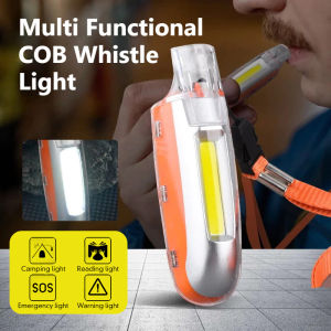 Outdoor Emergency Whistle with LED Flashlight Hiking Camping First Aid Whistle Flashlight Outdoors