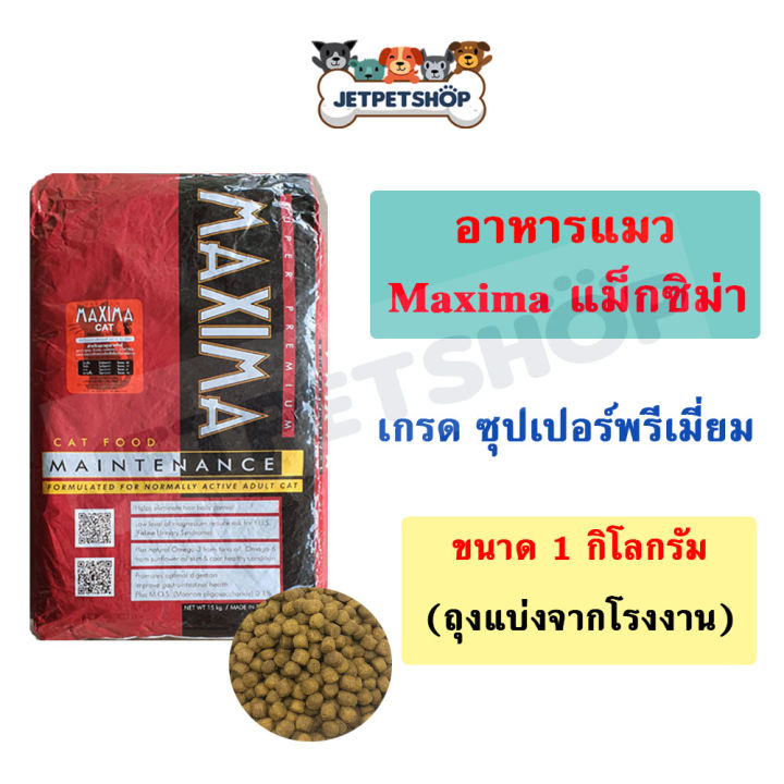 Maxima อาหารแมว 1kg สูตรเนื้อแกะและข้าว สำหรับแมวสูงวัย 7 ปีขึ้นไป บำรุงผิวและขน