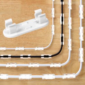 HUYAN 10Pcs มินิมินิ คลิปสายเคเบิล ไม่มีการเจาะรู พลาสติกทำจากพลาสติก สายเครือข่ายคงที่ ใช้งานได้จริง กาวในตัว ที่ยึดสายไฟ บ้านในบ้าน