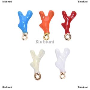[COD] Biubiuni 10pcs hợp kim men ANTLER hình Charms Mặt dây chuyền trang sức làm phụ kiện thủ công