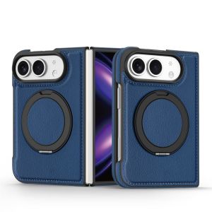 360 ° nhẫn xoay đứng Ốp nam châm cho Iphone đôi mỏng vải da từ Tương thích chống vân tay đầy đủ bảo vệ ống kính máy ảnh chống sốc có thể gập lại điện thoại phong cách công sở Bìa