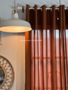 NON-BLOCKOUT Sold Per Pc!! Terracotta - Light Beige Nude Earth Color Home Curtains 10 Rings 5ft/6ft/7ft/7.5ft/8ft