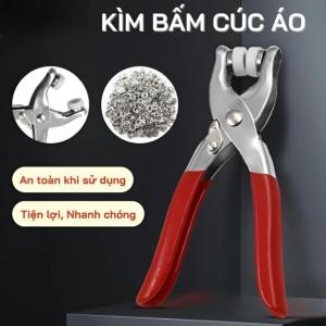 Bộ Kìm Bấm Cúc Áo 9.5mm Kèm Hộp 100 Nút | Dụng Cụ Thay Cúc Quần Áo Sửa Đồ Vải Gia Đình Tại Nhà