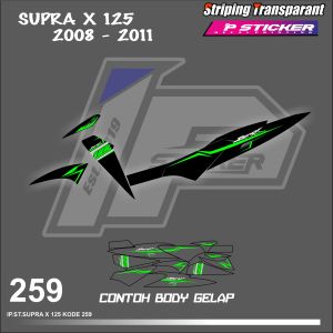 SUPRA X125 2008-2011  (COD) STIKER STRIPING MOTOR HONDA SUPRA X125  HOLOGRAM DAN TRANSPARAN