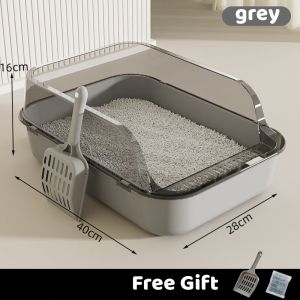 Cat Litter Box With Scoop Kitten Litter Box Cat Toilet Deodorization Leakage Prevention Cat Tray Cleaning Bath Basin