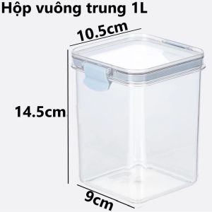 Bộ Hộp Vuông / Tròn HOKORI 6590+6595 Nhựa VIỆT NHẬT cao cấp - Nắp kín khóa gài - Đựng đồ khô
