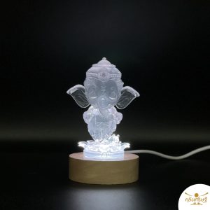 คเณศวรประทาน พระพิฆเนศ ประทานความมั่งมีศรีสุข เเละความสำเร็จสมปรารถนา มาพร้อมฐานไฟ เปลี่ยนสีเรื่อยๆ