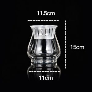 JDPOK Floor-standing Hydroponic Flower Pot Self Watering Plastic Aquatic Plant Container Creative Transparent Office