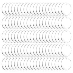 50pcs/100Pcs Móc gắn chìa khóa Acrylic khoảng trống đĩa trong suốt vòng Keychain khoảng trống số lượng lớn cho ngày Valentine thủ công tự làm quà tặng