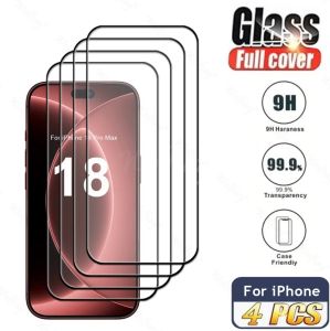 4 PCS Tempered Glass For iPhone 18 Pro Max Glass Protector Film For iPhone 18 Pro Max Screen Protector Film Glass Tempered h260729