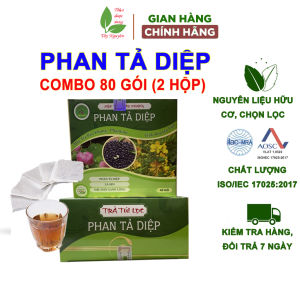 Phan tả diệp (combo 2 hộp 40 gói/hộp) trà túi lọc phan tả diệp Bảo Khang nhuận tràng táo bón người bị trĩ nóng trong