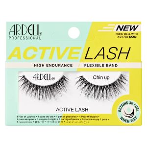 Ardell Active Strip Lashes Chin Up – Waterproof & Sweatproof False Eyelashes for Natural Volume Flexible Band for Long-Lasting Wear 1 Pair
