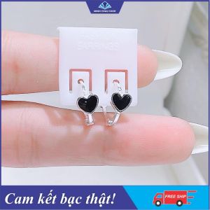 Bông tai bạc mặt sao bông tai ngôi sao bông tai bạc sao bông tai bạc trẻ trung bông tai tròn bông tai bạc thật bông tai bạc sơn đen