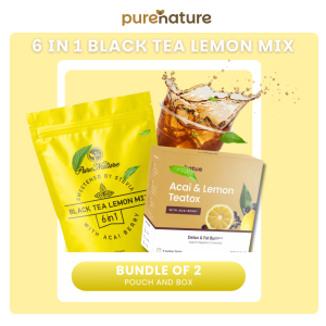 (1 pouch & 1 box) Pure Nature Acai & Lemon Teatox with Acai Berry Extract Rich in Antioxidants