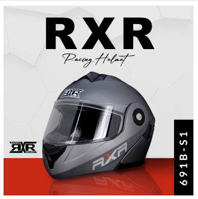 XieShop Motorcycle Helmet RXR 691B-S1 Modular With ICC Dual Visor Clear ...