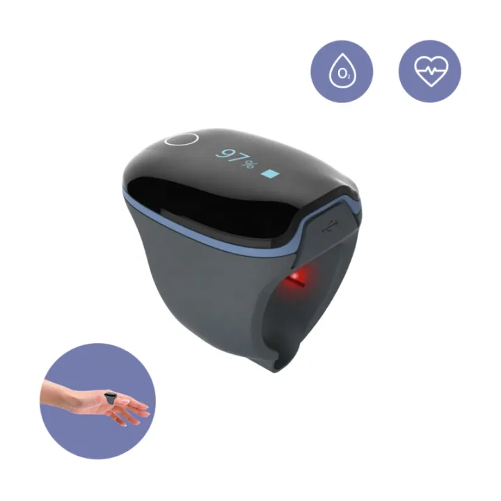Pulse Rates Rings With Vibrating Pulse Oximeter Oxygen Saturation Heart Rate Monitor for Sleep Apnea ...