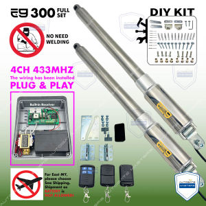 DIY KIT- WIFI E9 300 620MM ( 4CH 433MHZ A3 )    ( FULL SET )   SWING ARM AUTOGATE HEAVY DUTY DREAM ARM AUTO GATE SYSTEM