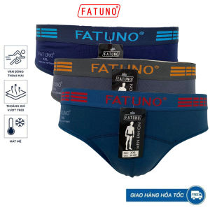Hộp 3 chiếc quần lót nam chính hãng FATUNO F5 - quần sịp nam dệt kim thun lạnh co giãn 8 chiều Kháng khuẩn Khử mùi không gây hằn da